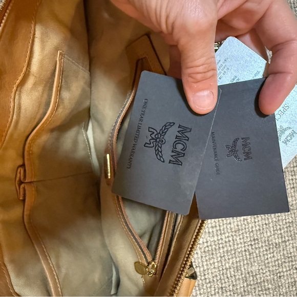 MCM Cognac Visetos Tote Bag - Picture 12 of 16